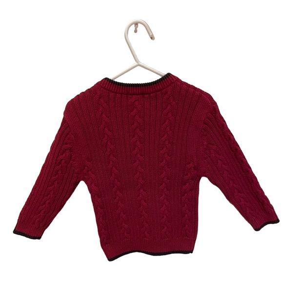 **2 for $20** Gymboree crimson red cable knit sweater size 2T - Picture 2 of 5